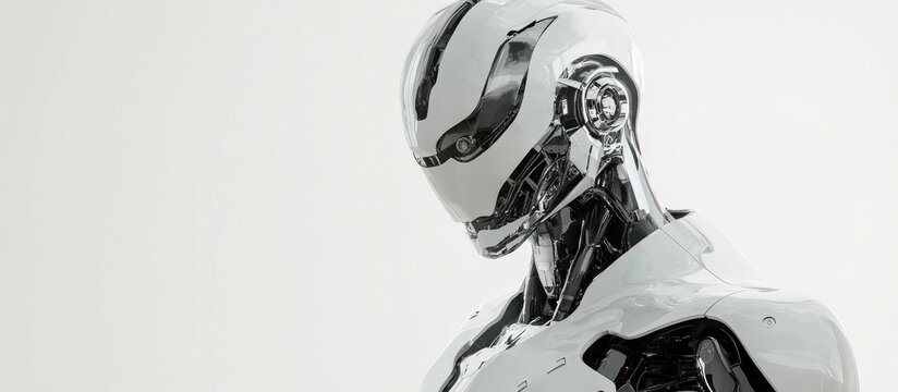 3D depiction of a male robot on a white background