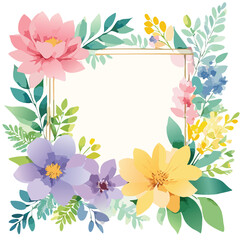 Botanical Flowers Background Frame