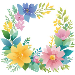 Botanical Flowers Background Frame