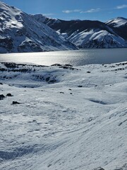 snow covered mountains