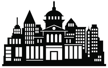 Captivating black and white cityscape with sleek skyscrapers, perfect for urban projects. Evokes energy of metropolis, great for travel or real estate themes