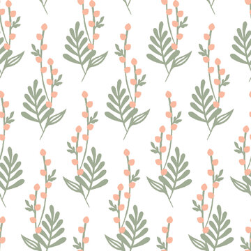 Series of floral seamless pattern in simple hand drawing style for print wallpaper fabric textile paper warp