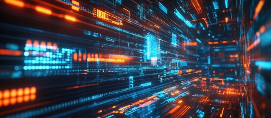 Obraz premium 3D illustration depicting concepts of digital network technology AI and 5G data communication