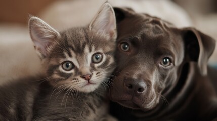 Adorable Cat and Dog Companionship