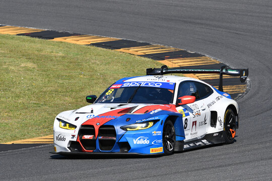 Scarperia, Italy - July 13th 2024: BMW G82 M4 GT3 BMW Italia Ceccato Racing drive by Cassar&agrave; Marco and De Luca Francesco in action during ACI CSAI Racing Weekend 2024 at Mugello Circuit.
