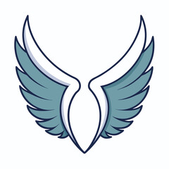 Obraz premium Cartoon Style Angel Wings Vector Design, Simple and Playful Wings Illustration, Ideal for Fantasy Themes, Children's Books, Games, and Design Projects, Isolated Angel Wings Vector on White Background