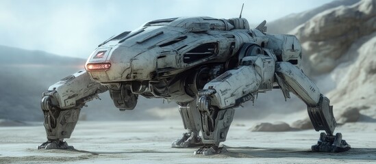 Fototapeta premium 3D illustration of a combat robot