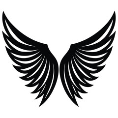Fototapeta premium Cartoon Style Angel Wings Vector Design, Simple and Playful Wings Illustration, Ideal for Fantasy Themes, Children's Books, Games, and Design Projects, Isolated Angel Wings Vector on White Background