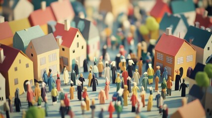Vibrant Miniature Community Scene