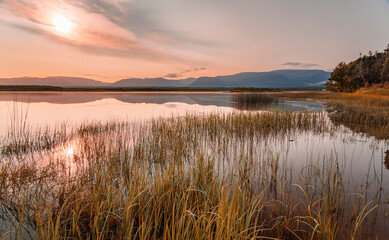 sunrise over the lake