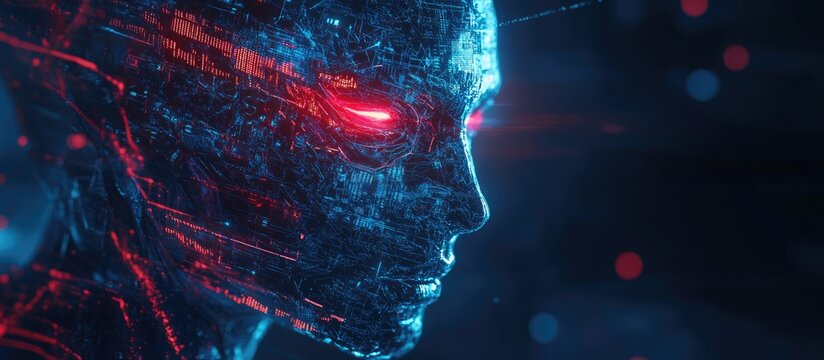 3D illustration of a cyber monster identity portrait