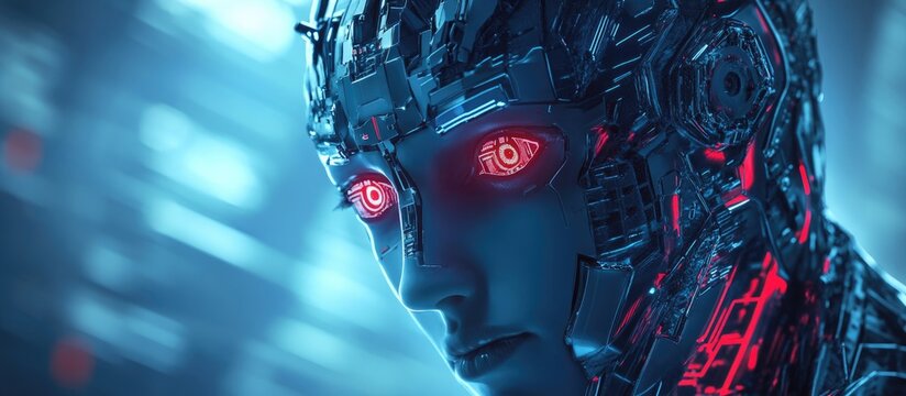 3D illustration of a cyber monster identity portrait
