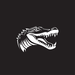 Fototapeta premium crocodile in cartoon, doodle style . Image for t-shirt, web, mobile apps and ui. Isolated 2d vector illustration in logo, icon, sketch style, Eps 10, black and white. AI Generative
