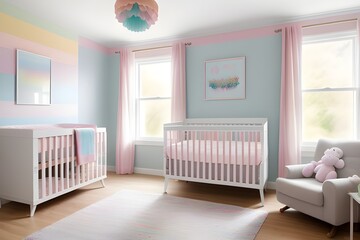 nursery pastel rainbow color 