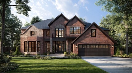 Fototapeta premium 3D illustration of a house design and construction