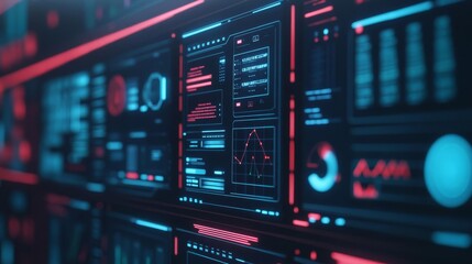 Obraz premium Digital feedback hub, interactive service panels, advanced tech elements