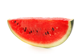 Piece of fresh watermelon on white background