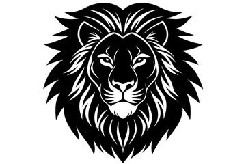 Fototapeta premium silhouette lion head vector on white background