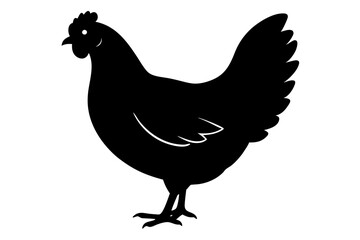 A silhouette hen vector art illustration on white background