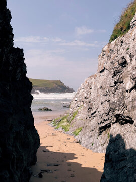 Breaking waves on Polly Joke beach
