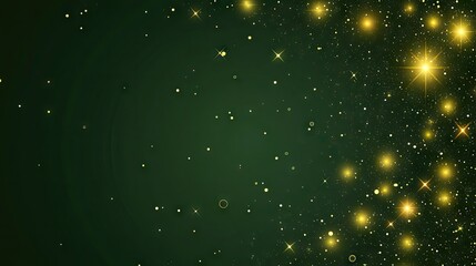 A mesmerizing array of glowing green particles dance across a dark canvas, inviting imagination and inspiration in the cosmic realm