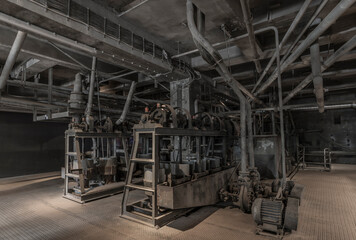 historic machinery of a abandoned mining site