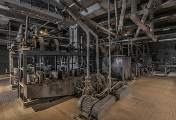 historic machinery of a abandoned mining site