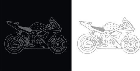 Rhinestone vector motorcycle Design.