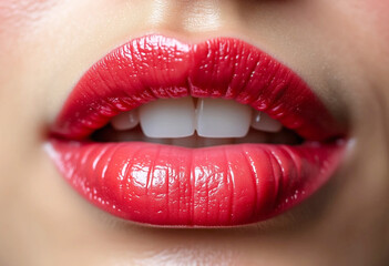 Fototapeta premium close woman's red lips