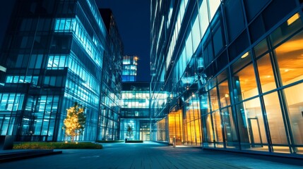 Obraz premium Nighttime Urban Architecture