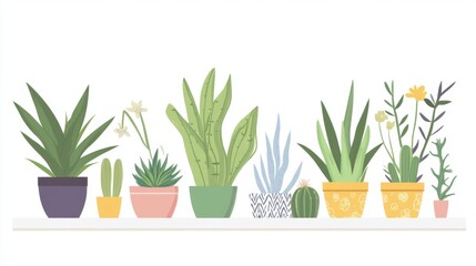 Fototapeta premium Stylish Collection of Potted Plants