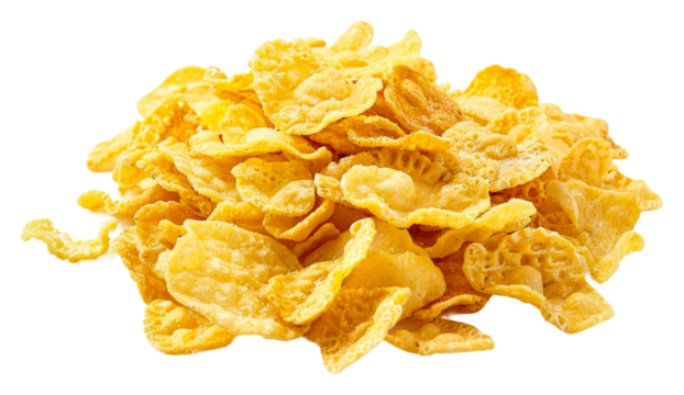 Crunchy fried snacks piled high isolated on transparent background