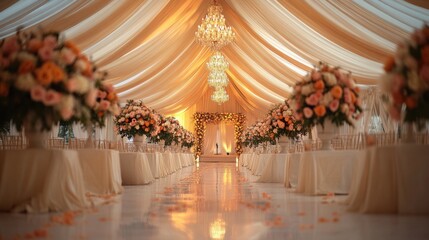 Fototapeta premium Beautifully decorated wedding venue