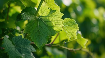 Feuille Vine Leaf. Growing Green Leaves in Beautiful Garden Vinery