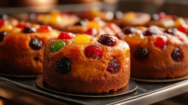 The national cuisine of Great Britain: fruitcakes.