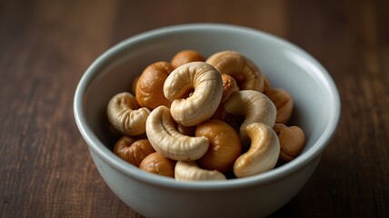 Naklejka premium bowl of roasted cashew nuts , AI Generated