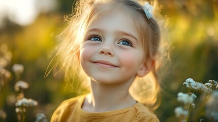 Fototapeta premium Beautiful bright smiling children's faces, children, parents, education, happiness