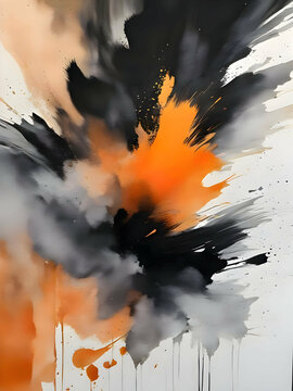 Black & Orange Watercolor Texture