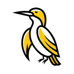 Obraz premium Yellow Bird Illustration Simple Cartoon Vector Art for Graphic Design and Digital Projects