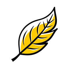 Yellow Autumn Leaf Vector Illustration Nature Seasonal Design Artistic Representation 