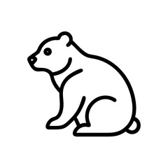 Bear Outline Vector Illustration Simple Animal Design For Children's Books and Educational Material