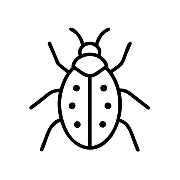 recommend clip art: Black Ladybug Vector Illustration Outline Insect on Minimalist Design