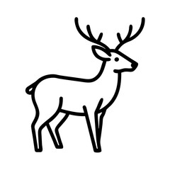 Obraz premium Deer Line Art Vector Outline Antlered Mammal Wildlife Illustration Nature Silhouette Minimalist Design