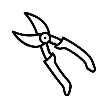 recommend clip art: Pruning Shears Garden Scissors Line Art Vector Illustration Gardening Tool Black Outline