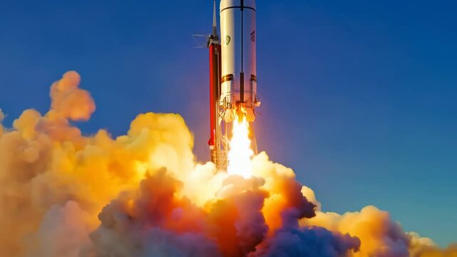 Rocket launch spaceship mission spacecraft take off engine fuel satellite orbit carrying astronauts moon exploration mars cargo safe ignition aerospace engineering progress advancement science power
