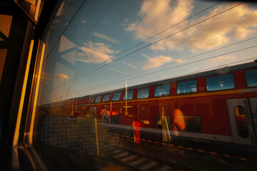 train at sunset