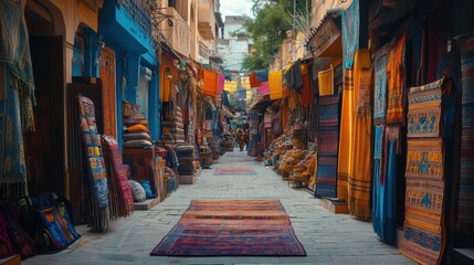 Fototapeta premium Colorful street market in an exotic location