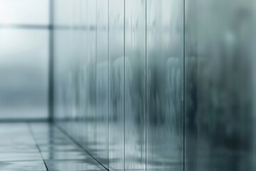 Blurred abstract grey glass wall from building background.