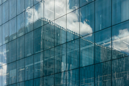 Detailed view of modern building architecture in Madrid