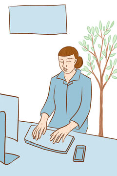 Office Worker blue